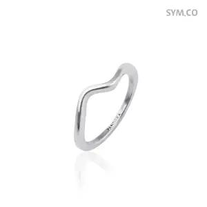 판도라 193095C00 폴리시드 웨이브 여자 실버 반지 d