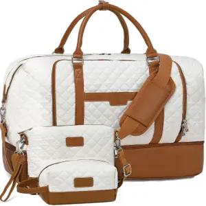 위켄더 백 여성용 대형 여행용 더플 신발 수납공간과 세면도구 가방이 포함된 오버나이트 휴대하기