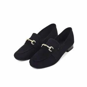 [하프클럽/세자매]발이편한 고급스러운 여성단화 스웨이드 여성체인로퍼