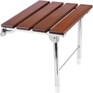 JCWANGDEFU 접이식 샤워 시트 벽걸이 욕실 욕조 안전 의자 견고한 목재 지지대 다리 하중 350파운드