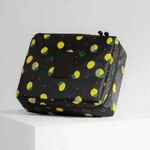 [룽스]블랙 대용량 사각 파우치 화장품 가방