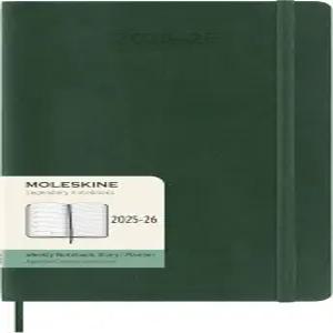 몰스킨 클래식 2025-2026년 18개월 주간 플래너 소프트 커버 라지(5인치 x 8.25인치) 머틀 그린 208페이지