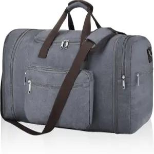 남성용 펠리페 바렐라 60L 더플백 여행용 대형 확장형 캔버스 수하물 가방 위켄더 짐 오버나이트백