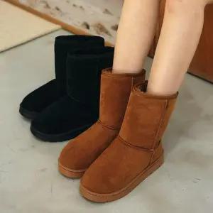 [신상오픈런]털부츠 겨울방한화 검정신발 종아리기장 스웨이드 (28753933)