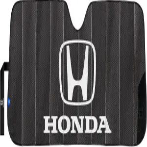 플라스틱 컬러 003939W01 혼다 블랙 매트 어코디언 선쉐이드 화이트 로고 높이 26.75인치 x 너비 57인치