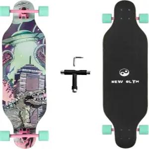 새로운 올림 41인치 롱보드 스케이트보드 8레이어 캐나다 메이플 드롭 청소년 초보자를 위한 통과