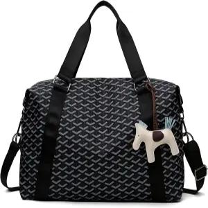 프리미엄 짐 트래블 더플 백 - 피트니스 스포츠를 위한 다기능 17.3 x 7.1 11 (블랙)