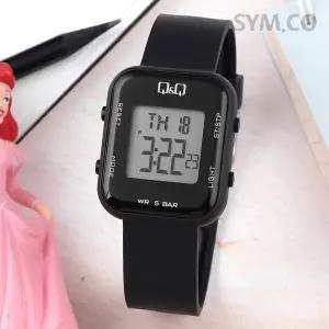 [큐앤큐] M207J-001Y 사각 스퀘어 디지털 블랙 어린이 방수 아동 우레탄시계 d