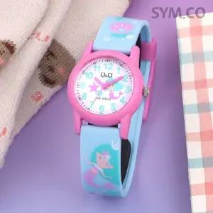 [큐앤큐] VR99J-012Y 학습에 좋은 인어공주 캐릭터 어린이 아동 우레탄시계 d
