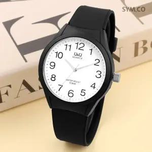 [큐앤큐] VR28J-002Y 라지사이즈 저소음 캐쥬얼 학생 수능 남녀공용 우레탄시계 d