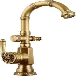 동결 방지 야외 수도꼭지 황동 탭에 새겨진 디자인 빈티지 360° 자유 회전으로 관개 세척 가능