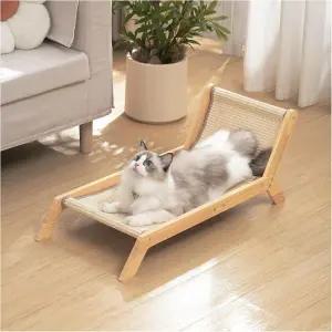 아본 고양이 긁힘 침대 내추럴 시살 패드 솔리드 우드 프레임 라운지 의자 소파 - 엑스트라 라지