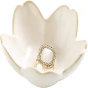 플라워 링 홀더 접시 세라믹 주얼리 트레이 작은 장신구 그릇 귀여운 반지 에스테틱 룸 장식 여성용