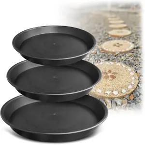 U0U 3 사이즈 원형 디딤돌 몰드 10인치 11.4인치 12.6인치 콘크리트용 시멘트 정원 패스메이트 포장