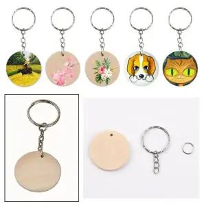 [셀러허브]DIY 팬던트 키링만들기 우드태그 나무키링 100pcs (S31248965)