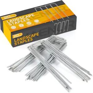 WAENLIR 6인치 20팩 조경 스테이플 아연 도금 정원 말뚝 잡초 직물 장벽 식물 덮개 인조 잔디 개 울타리를