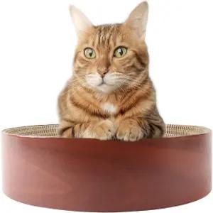 셀리스 덴 볼 모양의 둥근 골판지 고양이 스크래처(캣닙 포함) 라운지 앤 스크래치용 16인치