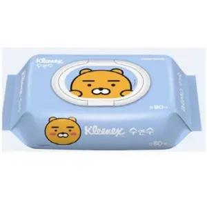 티슈 크리넥스수앤수 카카오프렌즈물티슈(캡형80매 라이언) 각티슈