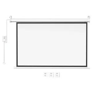 전동 스크린 액자형 거실용 강의실용 유리섬유 재질 밝은