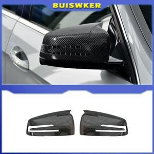 교체용 카본 블랙 사이드 백미러 커버 캡 메르세데스 호환 벤츠 호환 W176 W246 W212 C117 X156 쉘