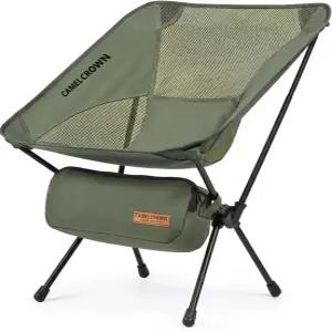 카멜 크라운 캠핑 의자 헤비 듀티 배낭형 - 휴대용 가방 포함 초경량 접이식 야외 잔디밭 하이킹 해변