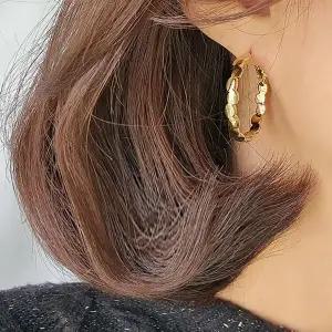 [다잇템]여자 실버 미니멀리즘 두꺼운 링 귀걸이_P353909795