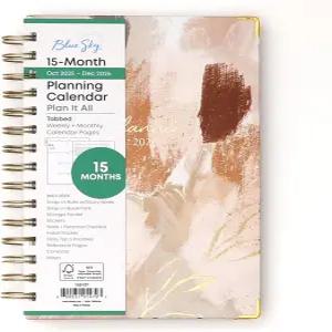 블루 스카이 15개월 2026 주간 및 월간 플래너 캘린더 2025년 10월 - 2026년 12월 5인치 x 8인치 하드 커버