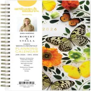 블루 스카이 장인 및 제작자 사라 하딩 2026 주간 월간 플래너 2026년 1월 - 12월 5인치 x 8인치 유연한