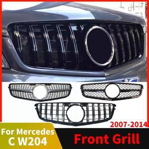 메르세데스 호환 벤츠 호환 C W204 2007-2014 C180 AMG GT 다이아몬드 튜닝용 한 프론트 범퍼 그릴