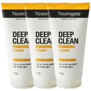 [셀러허브]뉴트로지나 딥클린 포밍 클렌저 150g x3개 클렌징폼 (S46622278)