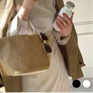 [룽스]러블리 라탄스타일 바쿠백 바스켓 미니백