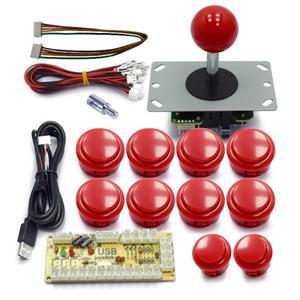 푸시 버튼 복사용 제로 지연 아케이드 캐비닛 DIY 키트 SANWA 조이스틱 1 플레이어 코인 USB to PC  Raspbe