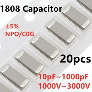 1808 SMD 캐패시터 10 12 15 20 22 27 33 39 47 56 68 82 개 1NF NPO C0G 680PF 2KV 3KV