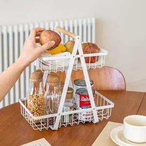 온더벨라 우드핸들 스틸바구니 인테리어 바스켓