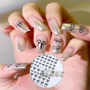 네일팁 셀프 리본파츠 네일 손톱 스티커 붙이는 매듭 디자인