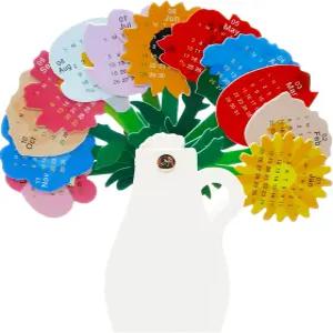 2026 미니 책상 달력 독특한 꽃병 모양 월간 스탠딩 캘린더 7.8인치 x