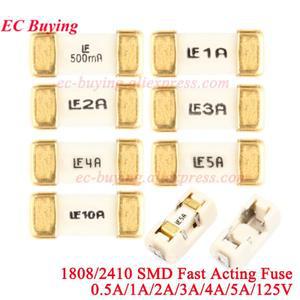 100개5개 18082410 SMD 고속 작동 퓨즈 블로우 0451 200mA 0.5A 1A 2A 3A 4A 5A 6.3A 7A 8A 125V65V