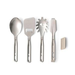 바다에서 정상으로 요리 스테인리스 집게 서빙 서빙용 세트 캠핑 스푼 슬롯 도구 주걱 우회