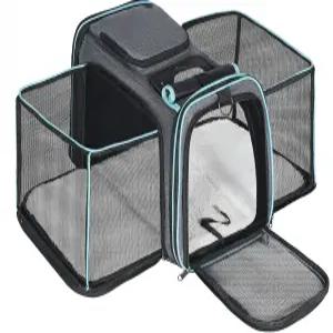 페센 확장형 반려견 및 반려동물 캐리어 항공사 승인 소프트 펫 통기성 접이식 디자인 소형견 고양이 토끼