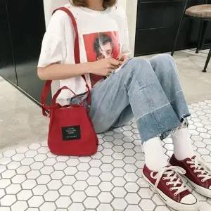 [룽스]미니가방 크로스백 손가방 캔버스 무지백