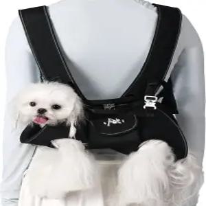 FCT 반려견 배낭 캐리어 - 작은 반려견을 위한 척추 친화적인(4-8파운드) 조절 가능한 등받이가 있는 수평