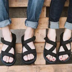 [룽스]남성키높이샌들 밴딩 편안한 버클 샌들