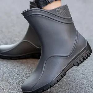 [룽스]미들 기장 레인부츠남성 굽 레인부츠