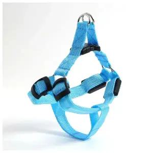 반려동물 산책용 LED 가슴줄 강아지 하네스(S) (블루) 산책용품 야외산책