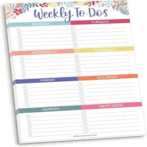 블룸 데일리 플래너 언데이트 주간 찢기 - 자석이 있는 리스트 플래닝 패드 냉장고용 메모장 정리함 6인치