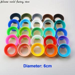 28 색상 6.0CM 실리콘 컵 바닥 커버 60MM 링 코스터 슬리브 외장 내마모성 낙하 방지