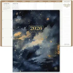 블룸 데일리 플래너 2026 월간 캘린더 북(2026년 1월 - 2026년 12월) 대형 9인치 x 12인치 꽃 의제 일정