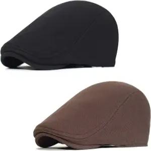 Malaxlx 2pcs 남성 여성 뉴스보이 플랫 캡 베레모 모자 비 리시 개츠비 운전 카비