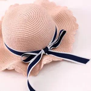 고퀄리티   가을 유아 아동 밀짚모자 귀여운모자 준캡 여름 자외선차단 어린이 봄 꽃잎챙리본