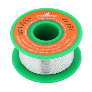 무연 솔더 와이어 로진 코어 플럭스 0.8mm 전기 파인 Sn99 Ag0.3 Cu0.7 흐름 0.032in 0.11lb 전자 납땜용 납 없음 50g